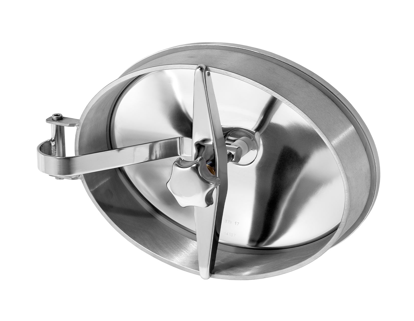 Mod. 180SN (440×320 mm) Zorzini Oval manwaydoor for stainless steel tanks, opening inwards-outwards