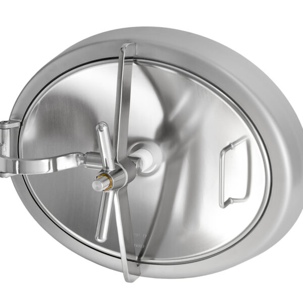 Mod. 190 (542×446 mm) Zorzini Oval manwaydoor for stainless steel tanks, opening inwards-outwards
