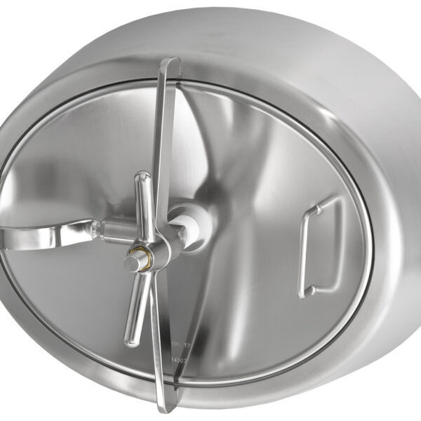 Mod. 191 (588×492 mm) Zorzini Oval manwaydoor for stainless steel tanks, opening inwards-outwards
