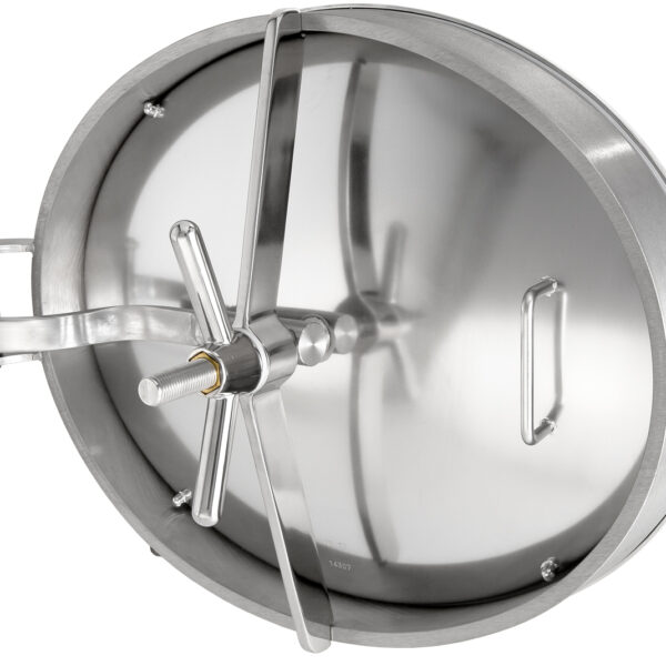 Mod. 200LZD (532×432 mm) Zorzini Oval manwaydoor for stainless steel tanks, opening inwards-outwards
