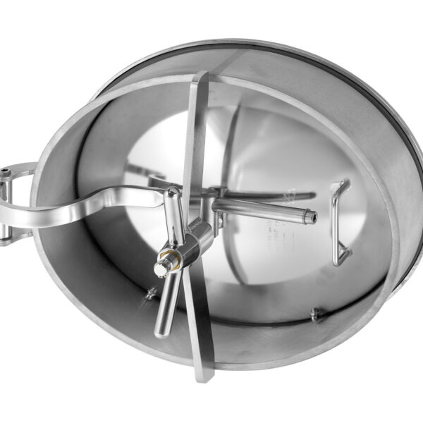 Mod. 200PES snodo (485×395 mm) Zorzini Oval manwaydoor for stainless steel tanks, opening inwards