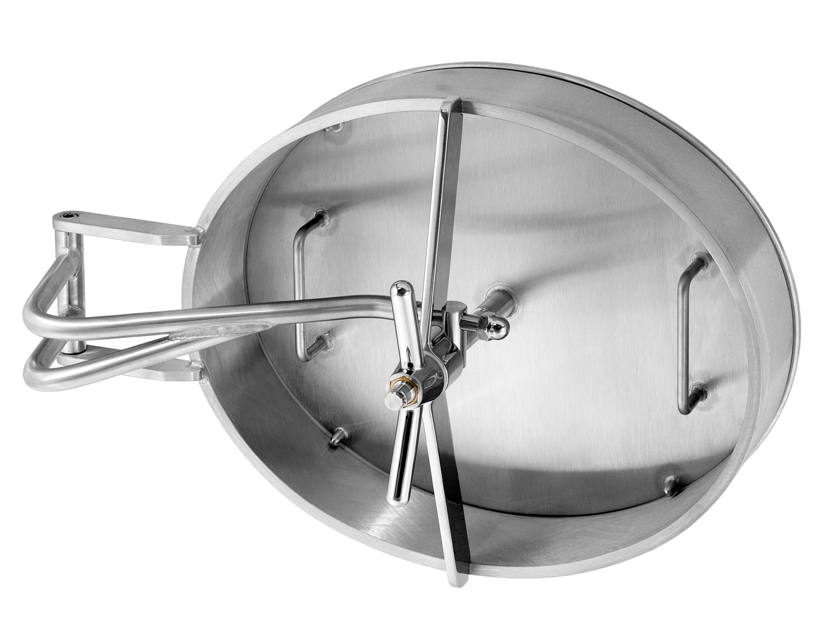 Mod. 201FLT (532×432 mm) Zorzini Oval manwaydoor for stainless steel tanks, opening inwards and outwards