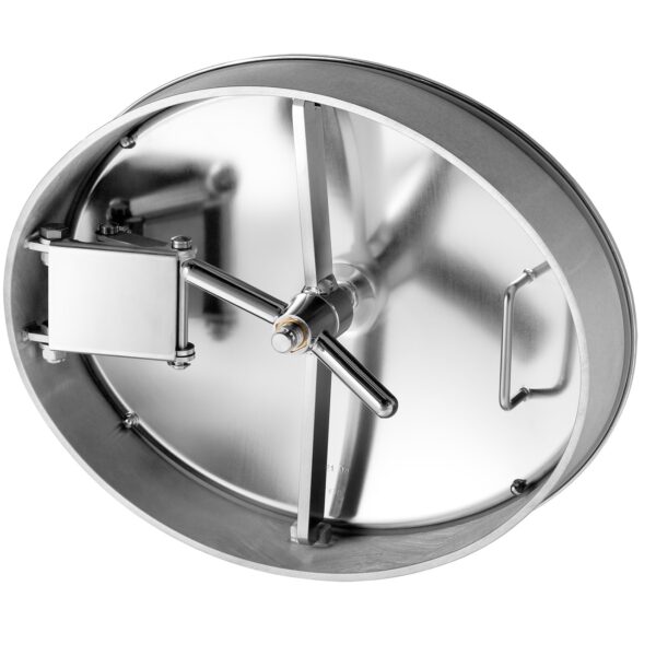 Mod. 201:LW (477×378 mm) Zorzini Oval manwaydoor for stainless steel tanks with hinge, opening inwards